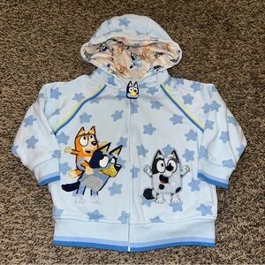 Blue Kids Hoodie with Cartoon Characters